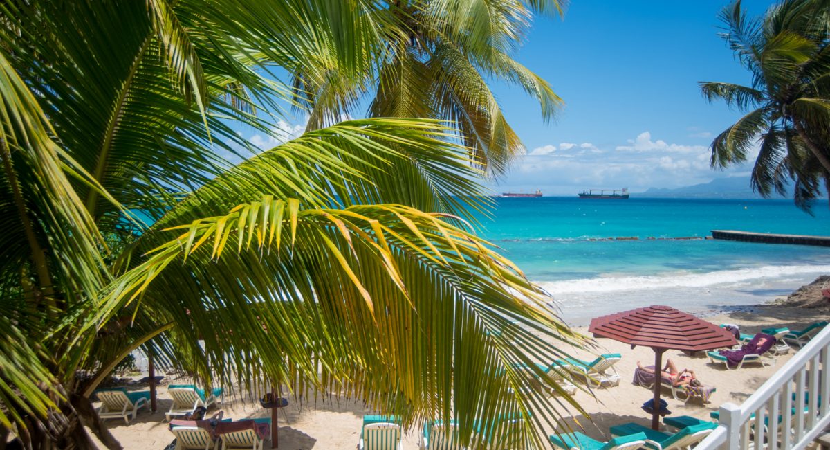 Beach of 4 stars Hotel Auberge de la Vieille Tour located in Guadeloupe at Le Gosier